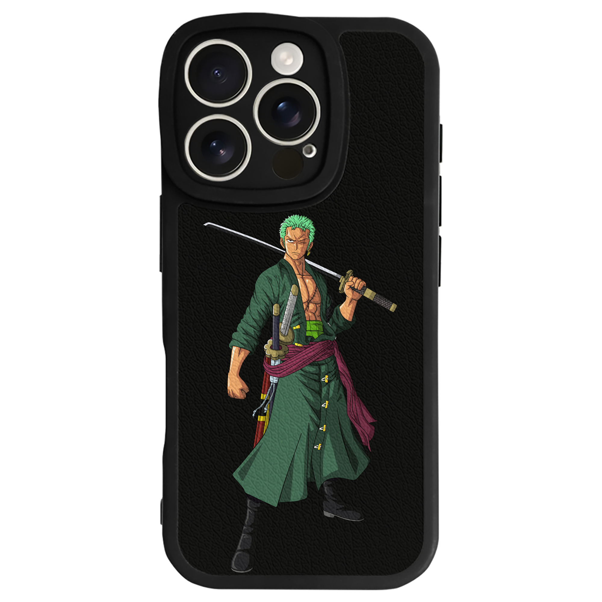 （画像用） ワンピース ロロノア・ゾロ ONE PIECE Roronoa Zoro 【iPhone 16シリーズ対応】シリコンスマホケース（レザー調） 材質：シリコン